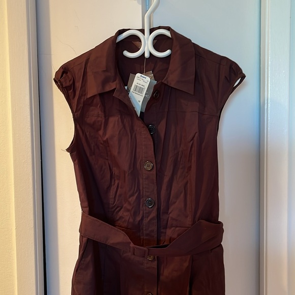 BNWT brown, button down dress. Size 10 - Picture 3 of 4